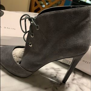 Gray suede toe bootie